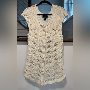 Cynthia Rowley White Knit Vest small